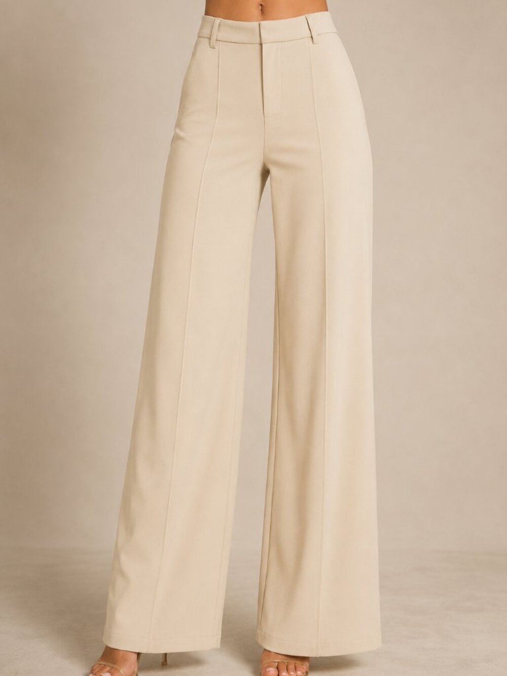 Straight Leg Pintuck Trouser Pants - Cien